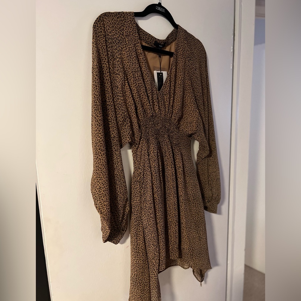 Leopard blouse dress in size small from the brand Fate